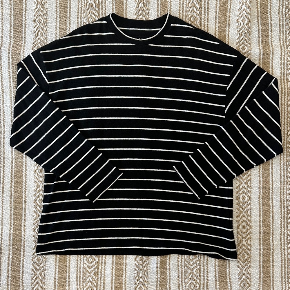 AllSaints sweater - black, white stripes